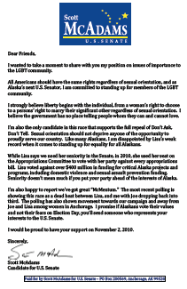 Scott McAdams' letter to LGBT Alaskans