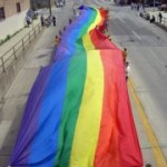 Pride flag at Golden Days Parade in Fairbanks